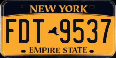 NY license plate FDT9537