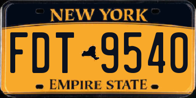 NY license plate FDT9540