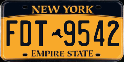 NY license plate FDT9542