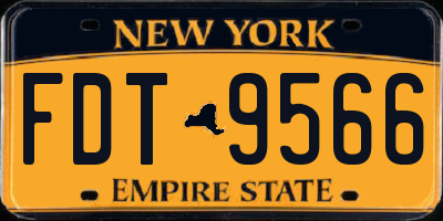 NY license plate FDT9566