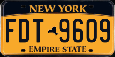NY license plate FDT9609