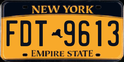 NY license plate FDT9613
