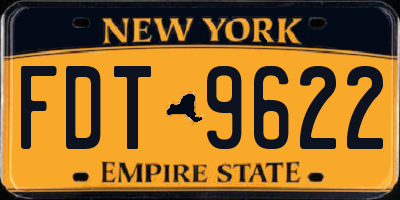 NY license plate FDT9622