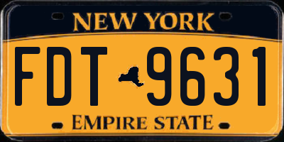 NY license plate FDT9631