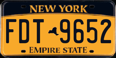 NY license plate FDT9652