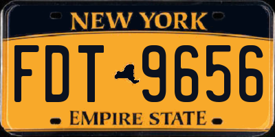 NY license plate FDT9656