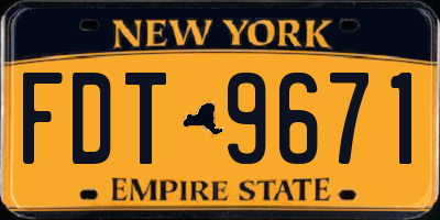 NY license plate FDT9671