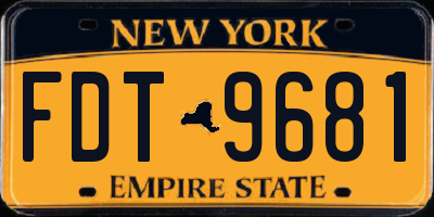 NY license plate FDT9681