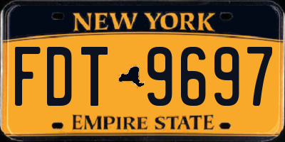 NY license plate FDT9697