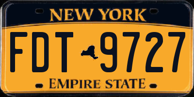 NY license plate FDT9727