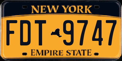 NY license plate FDT9747