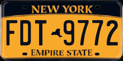 NY license plate FDT9772