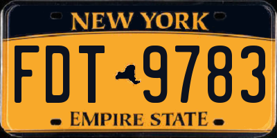 NY license plate FDT9783