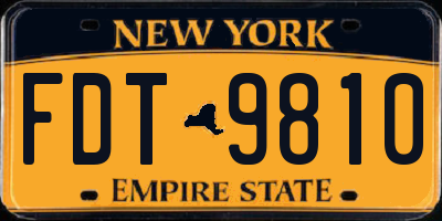 NY license plate FDT9810