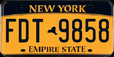 NY license plate FDT9858