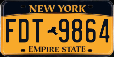 NY license plate FDT9864