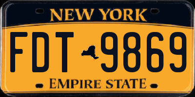 NY license plate FDT9869