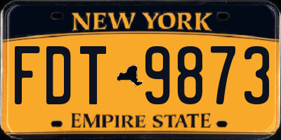 NY license plate FDT9873