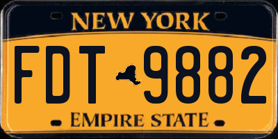 NY license plate FDT9882