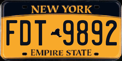 NY license plate FDT9892