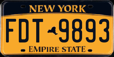 NY license plate FDT9893