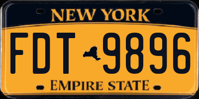 NY license plate FDT9896