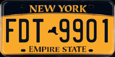 NY license plate FDT9901