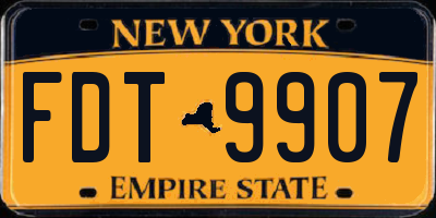 NY license plate FDT9907