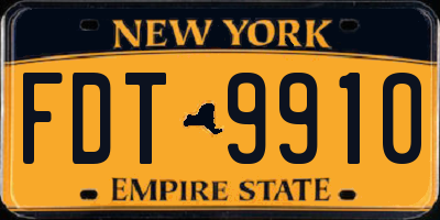 NY license plate FDT9910