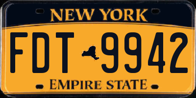 NY license plate FDT9942