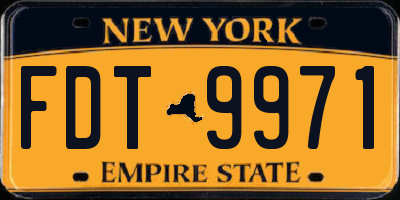 NY license plate FDT9971