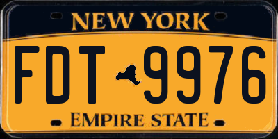 NY license plate FDT9976
