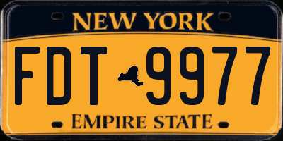 NY license plate FDT9977