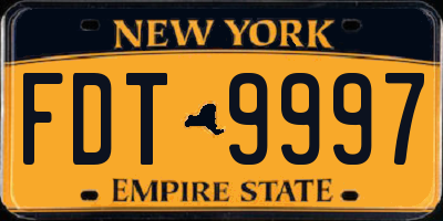 NY license plate FDT9997