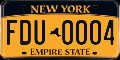 NY license plate FDU0004