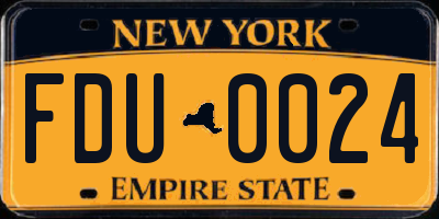 NY license plate FDU0024
