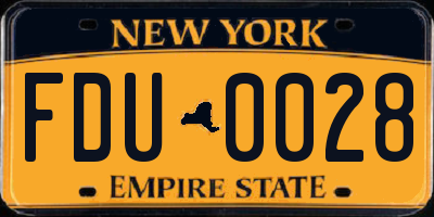 NY license plate FDU0028