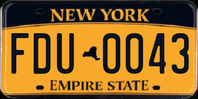 NY license plate FDU0043