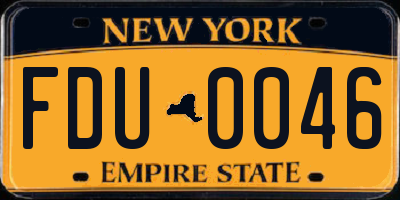 NY license plate FDU0046