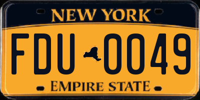 NY license plate FDU0049