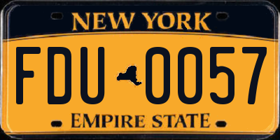 NY license plate FDU0057
