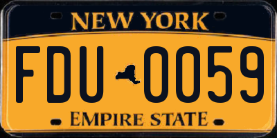NY license plate FDU0059