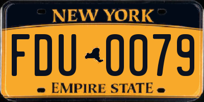 NY license plate FDU0079