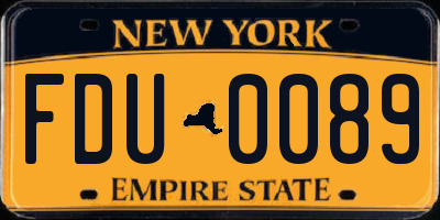 NY license plate FDU0089