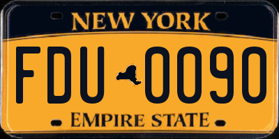 NY license plate FDU0090