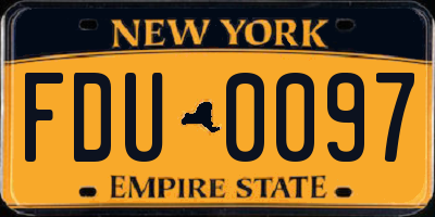 NY license plate FDU0097