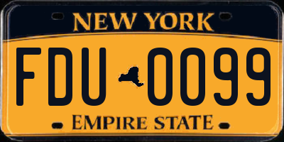 NY license plate FDU0099