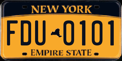 NY license plate FDU0101