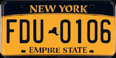 NY license plate FDU0106