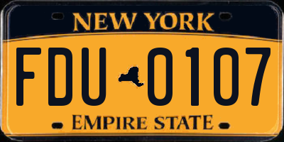 NY license plate FDU0107